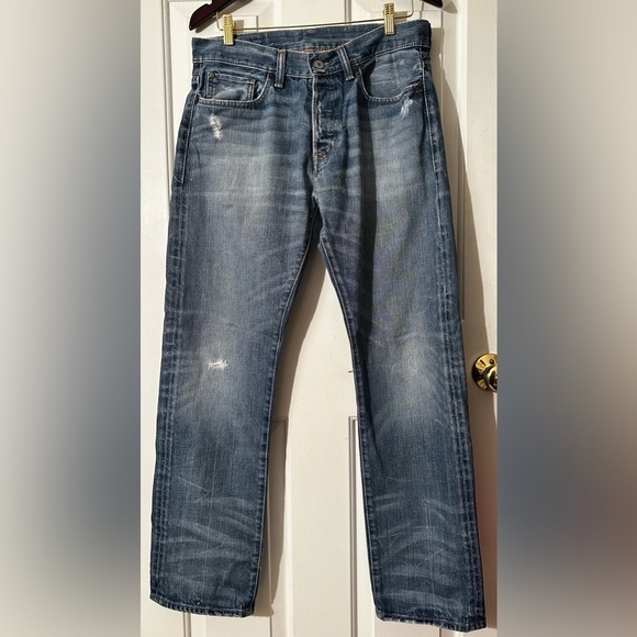 DENIM & SUPPLY RALPH LAUREN Men’s 32 X 32 Button Fly Distressed Straight Leg - Picture 1 of 16